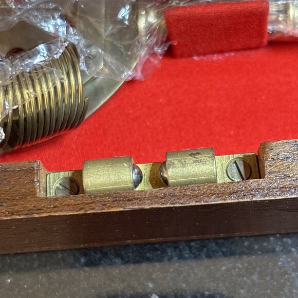 Vintage Bronzeware Cocktail Tool Kit MCM Bamboo Bar Set Teak Case 9 pc Thailand - Picture 11 of 14